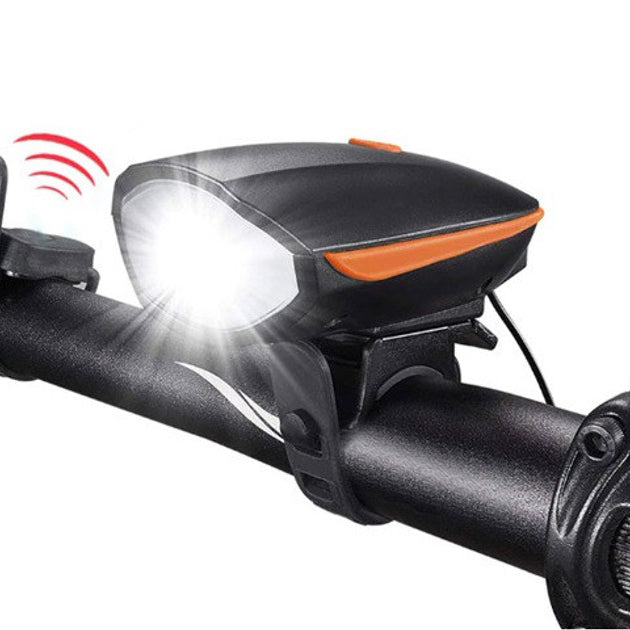 Велосипедный звонок + велофара 7588, ЗУ micro USB, встроенный аккумулятор, выносная кнопка для велосипеда