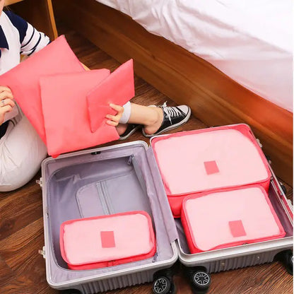 Набор дорожных органайзеров для вещей 6 шт. Цвет: розовый