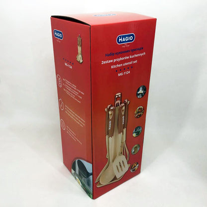 Набор кухонных приборов Magio MG-1124, набор принадлежностей для кухни из силикона, набор поварешек