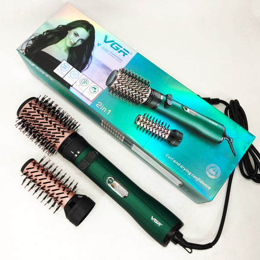 Фен щетка для волос 2 в 1 VGR V-498, стайлер браш, Фен для красивой укладки волос, Фен для ломких волос