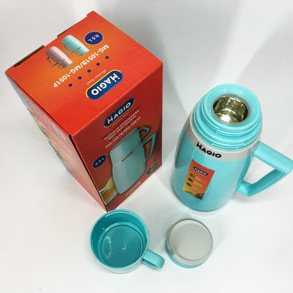 Термос Magio MG-1051B со стеклянной колбой, Хороший небольшой термос, Термос для воды. Цвет: голубой