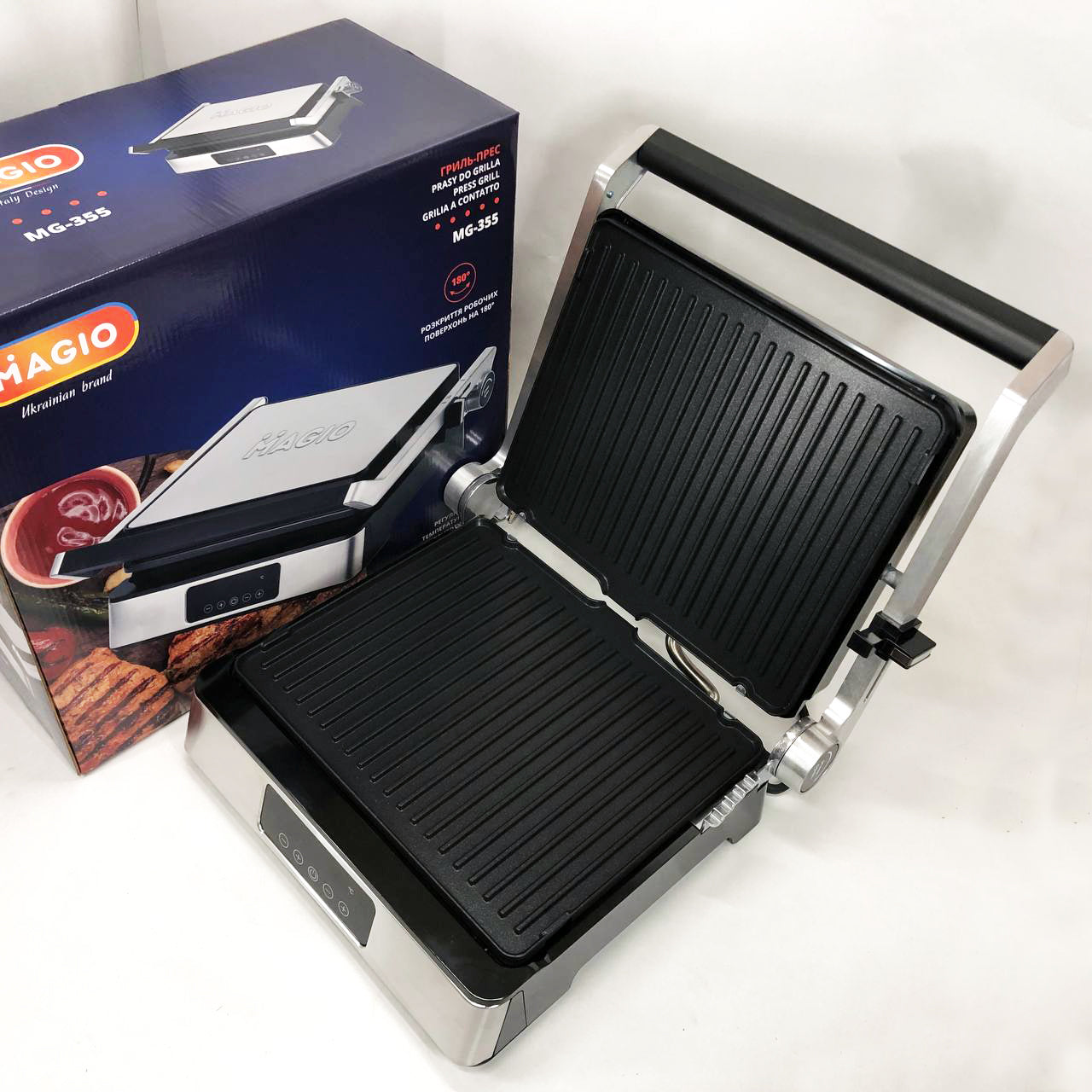 Гриль-барбекю MAGIO MG-355, Гриль для шаурмы для дома, Гриль двухсторонний контактный