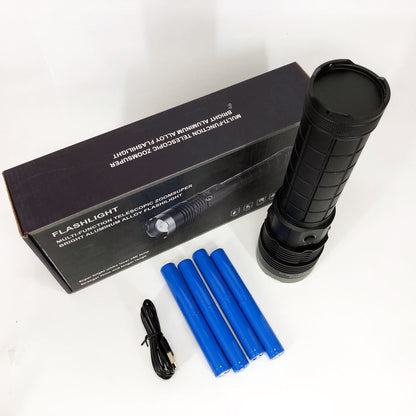 Фонарь ручной модели Police AK138-1 WHITE LASER LED PM60-TG 8х18650, USB-зарядка, Power Bank, зум