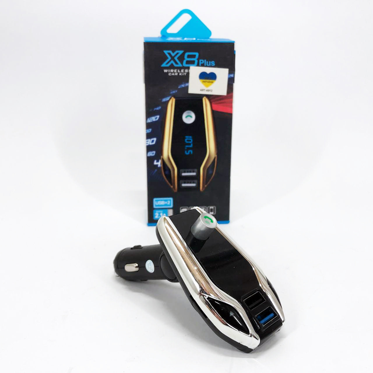 Автомобильный Fm модулятор Bluetooth FM X8 plus, Фм модулятор с флешкой от прикуривателя