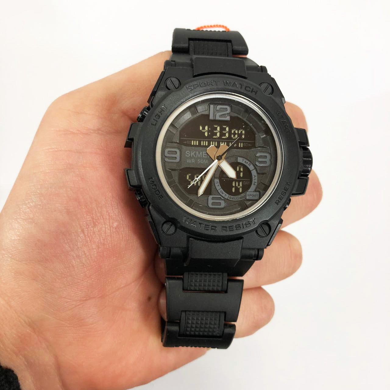 Часы наручные мужские SKMEI 1452BK BLACK, водонепроницаемые мужские часы. Цвет: черный