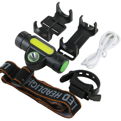 Фонарь налобный + вело крепление 872-XPE+COB, Освещение для велосипеда, Передний фонарь на велосипед