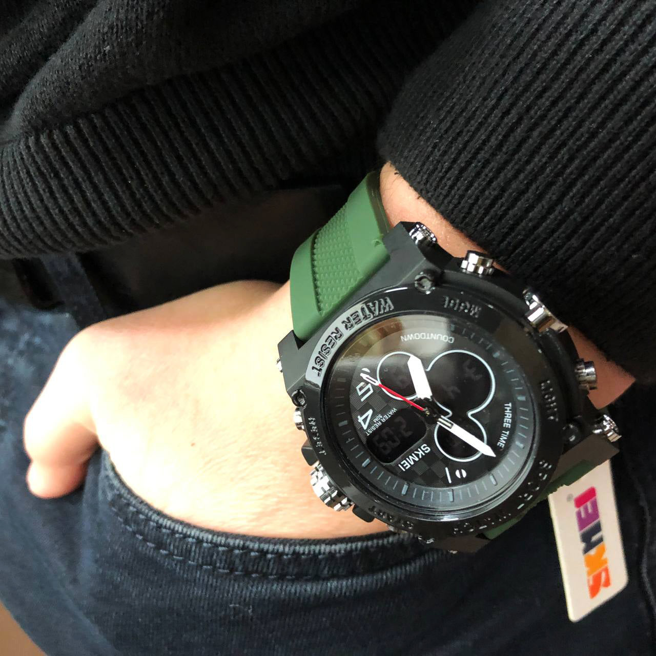 Часы наручные мужские SKMEI 2065AG, водонепроницаемые мужские часы, мужские спортивные