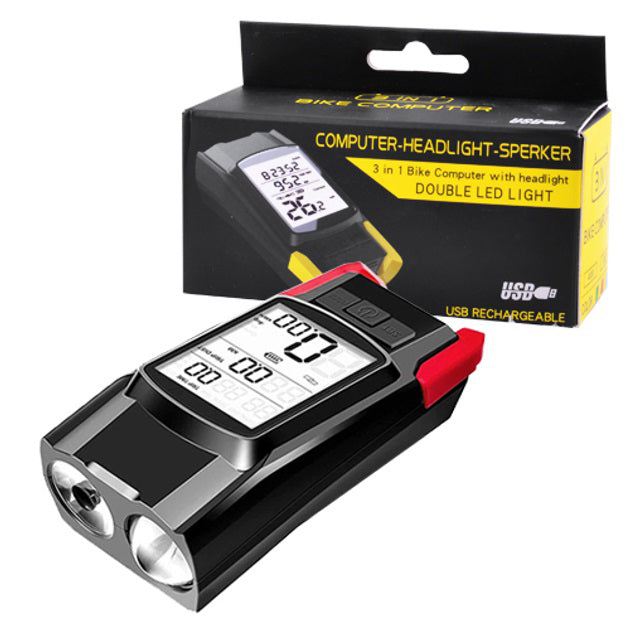 Велофара с компьютером и сигналом BK-1920-2T6 велофонарь с выносной кнопкой, Велофонарь с водозащитой