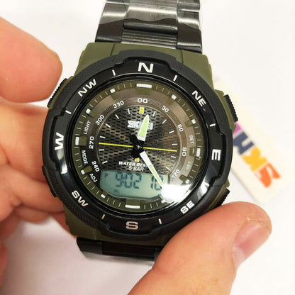 Годинник наручний чоловічий SKMEI 1370AG, армійський годинник протиударний, годинник армійський скмей