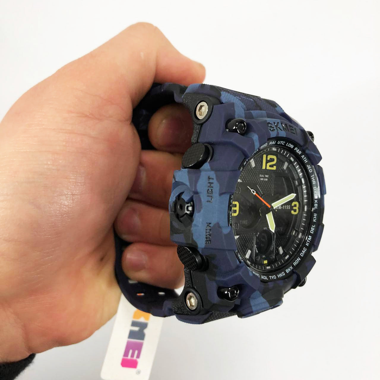 Часы наручные мужские SKMEI 1155BCMBU, армейские часы противоударные, мужские тактические часы