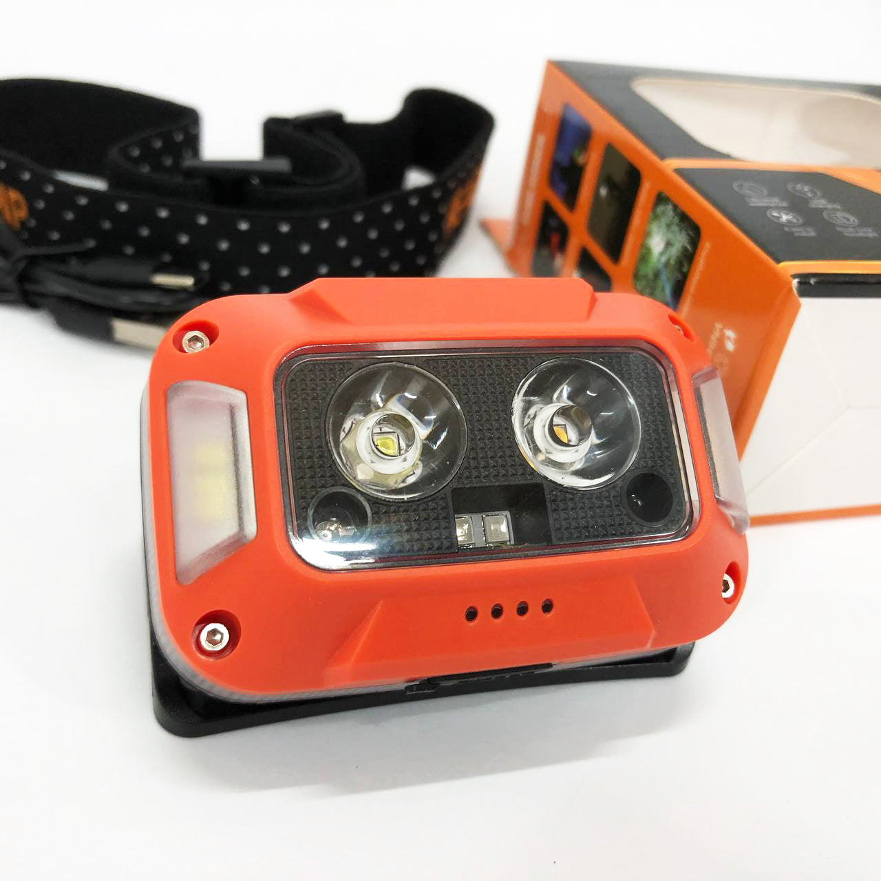 Фонарь налобный WH-0218-XPG(white+yellow)+SMD(red), Налобный фонарь для туризма рыбалки и охоты