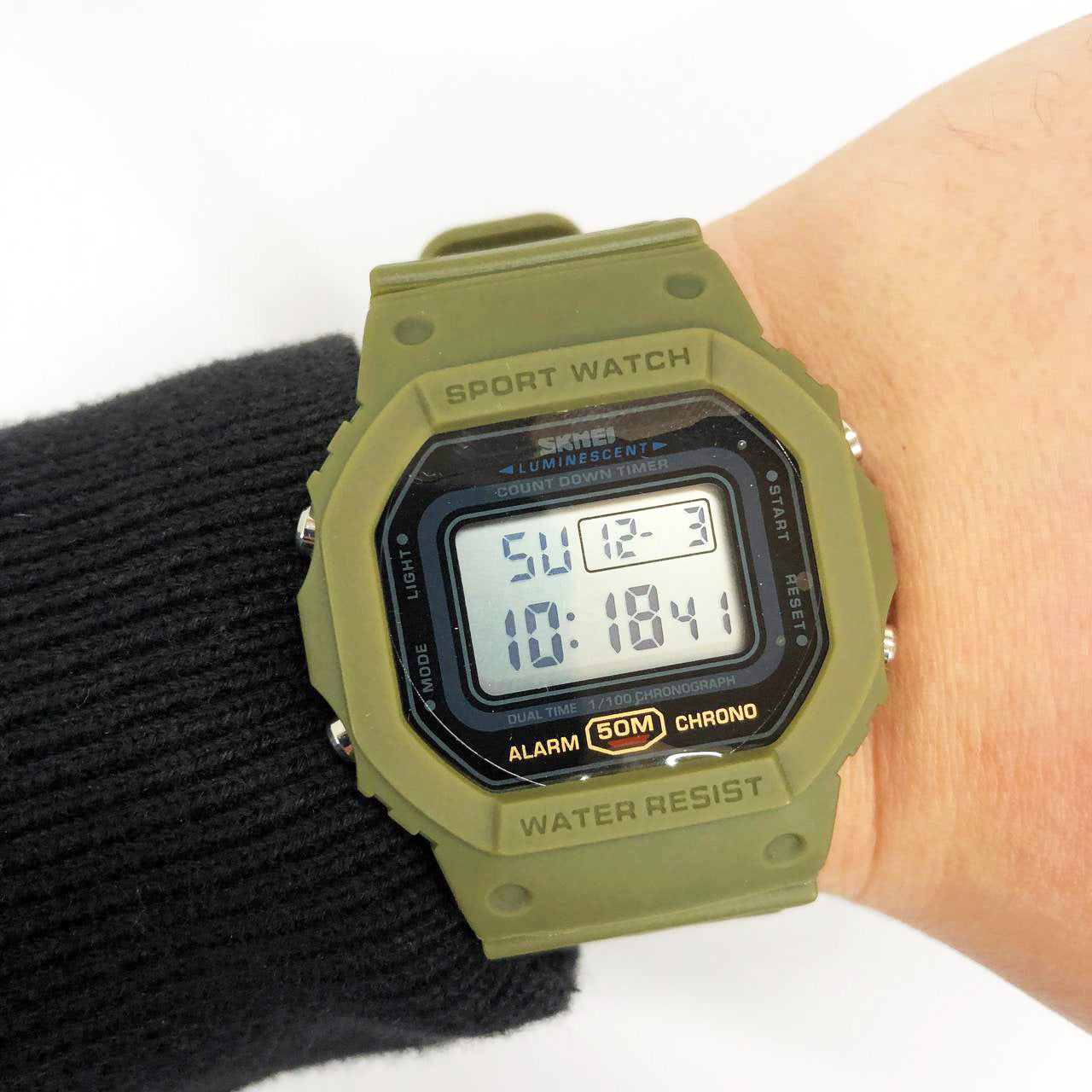 Годинник наручний чоловічий SKMEI 1628AGWT, армійський годинник протиударний, наручний годинник для військових