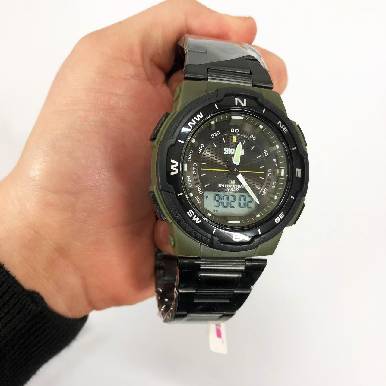 Годинник наручний чоловічий SKMEI 1370AG, армійський годинник протиударний, годинник армійський скмей