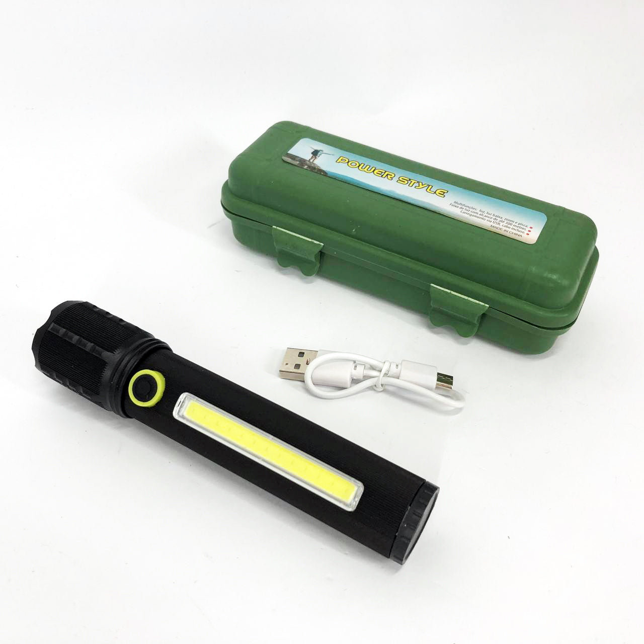 Карманный фонарик Police TD-C82/C72-P50+COB оснащен светодиодами, функцией зума, встроенным аккумулятором