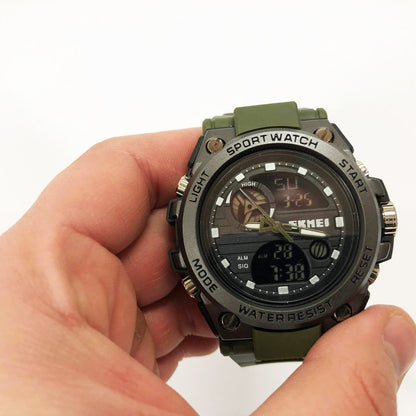 Часы наручные мужские SKMEI 2031AG ARMY GREEN, часы тактические противоударные. Цвет: зеленый
