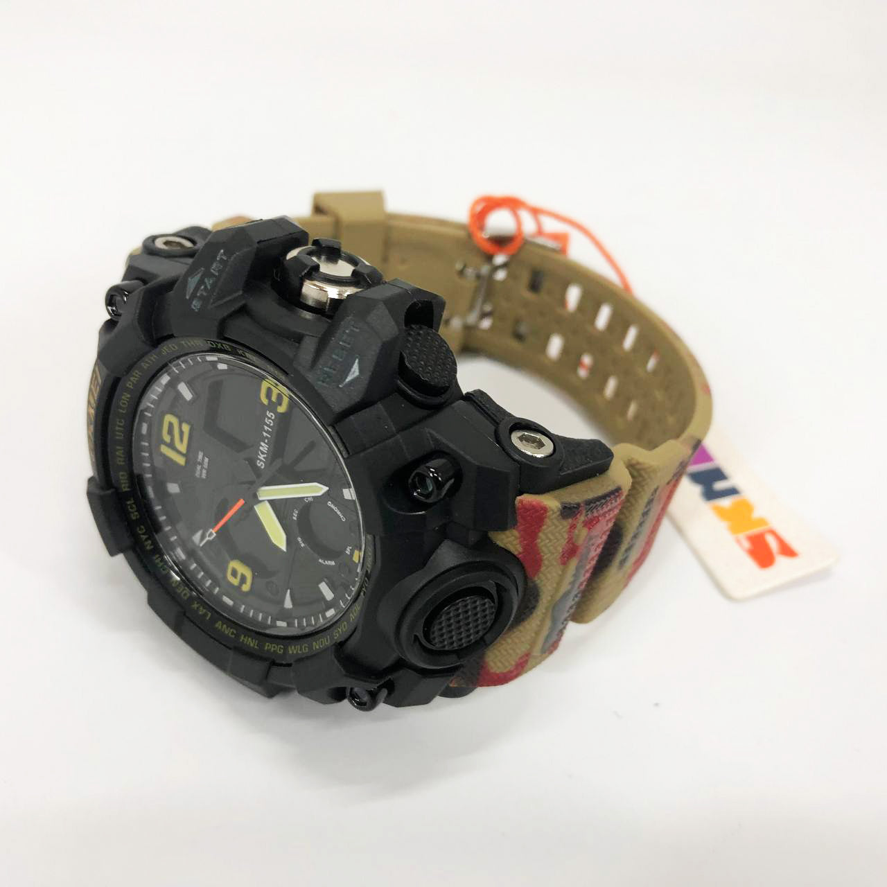 Часы наручные мужские SKMEI 1155BAG RED CAMO, брендовые мужские часы. Цвет: красный камуфляж