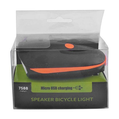 Велофонарь + звонок 7588/758/056, выносная кнопка, Waterproof, встроенный аккумулятор 14500