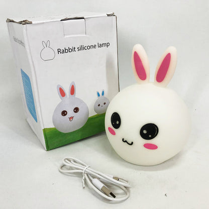 Силиконовый Ночник светильник ЗАЙЧИК детский LED лампа 7 цветов с АККУМУЛЯТОРОМ