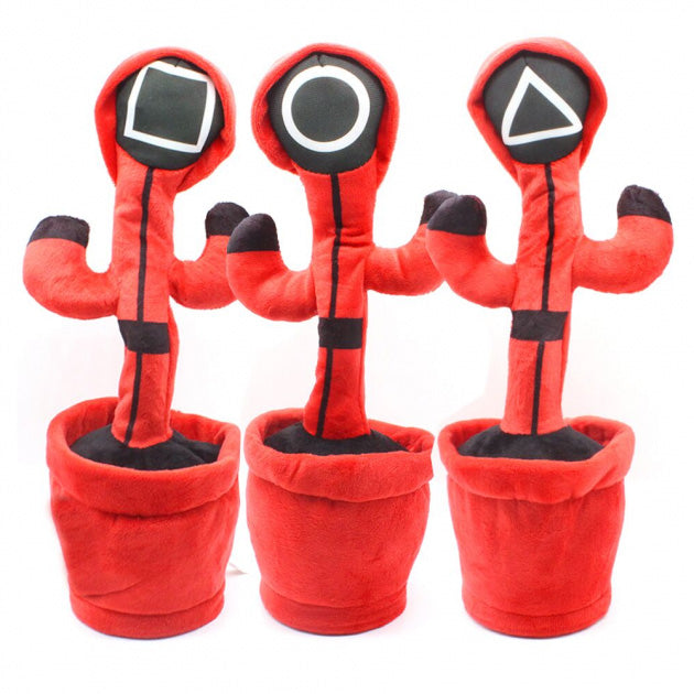 Интерактивная детская игрушка танцующий кактус Игра в кальмара поет танцует светится на аккумуляторе