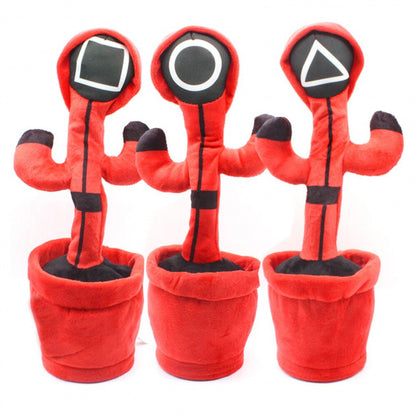 Интерактивная детская игрушка танцующий кактус Игра в кальмара поет танцует светится на аккумуляторе