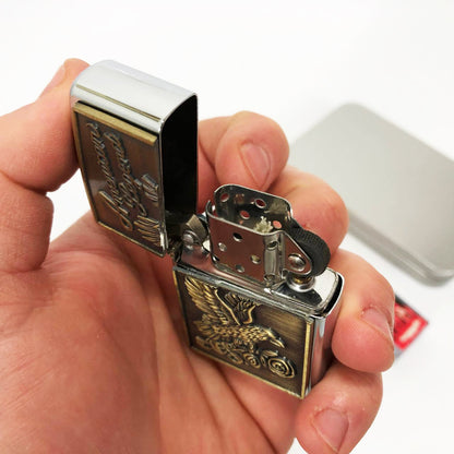 Зажигалка бензиновая в подарочной коробке N12, подарочные прикольные зажигалки, подарок зажигалка парню
