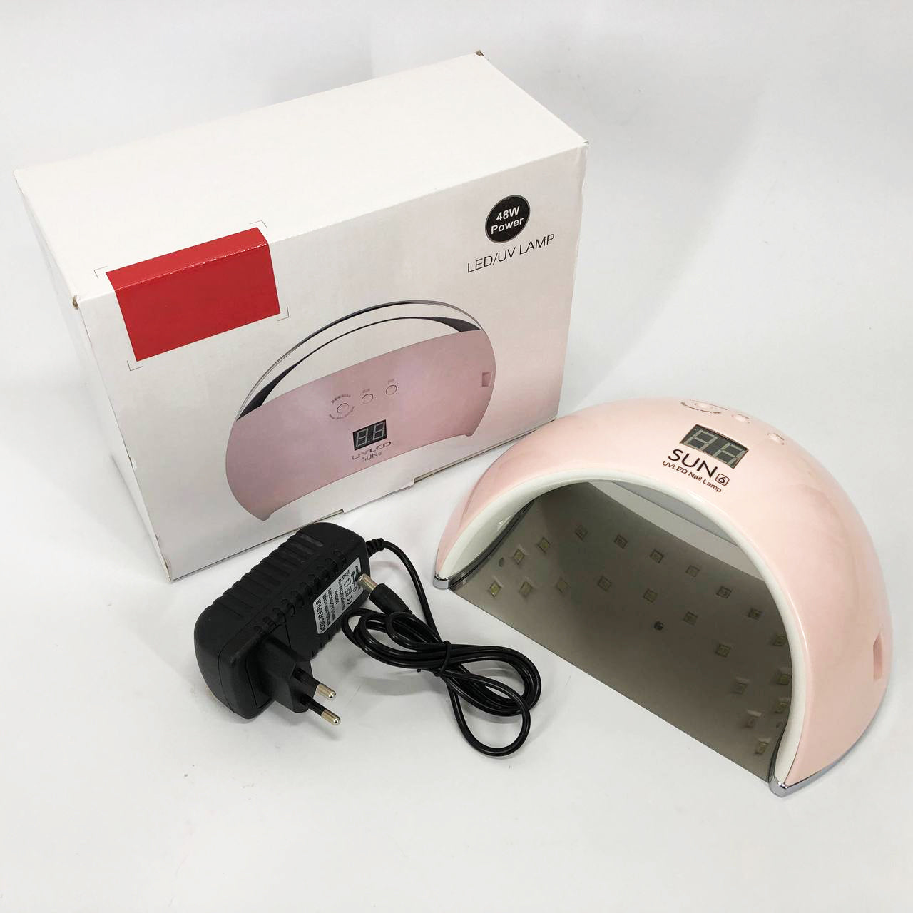 Ультрафиолетовая лампа для Маникюра UV LAMP Sun 6, Светодиодная сушилка для гель лака. Цвет: розовый