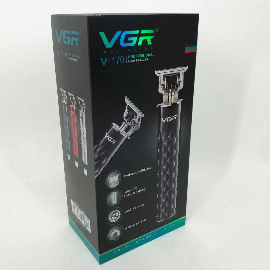 Машинка для стрижки с триммером VGR V-170 для волос, усов и бороды, беспроводная со сменными насадками