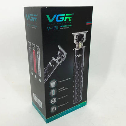 Машинка для стрижки с триммером VGR V-170 для волос, усов и бороды, беспроводная со сменными насадками