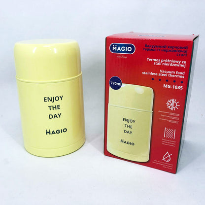 Пищевой термос Magio MG-1035 вакуумный Желтый 770 мл, качественный термос для еды, ланч бокс для детей