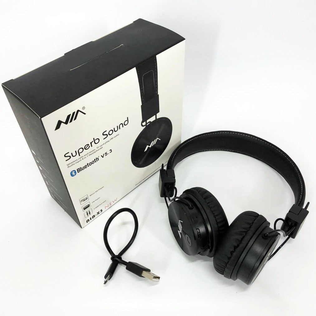 Беспроводные блютуз наушники для телефона и компьютера с микрофоном NIA X3, хорошие беспроводные наушники