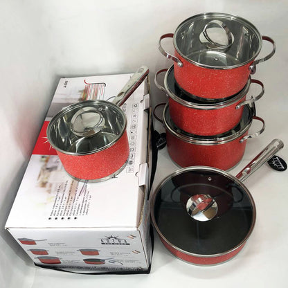 Набор посуды 10 предметов ASTRA A-2510, набор кастрюль с антипригарным покрытием, хорошие кастрюли