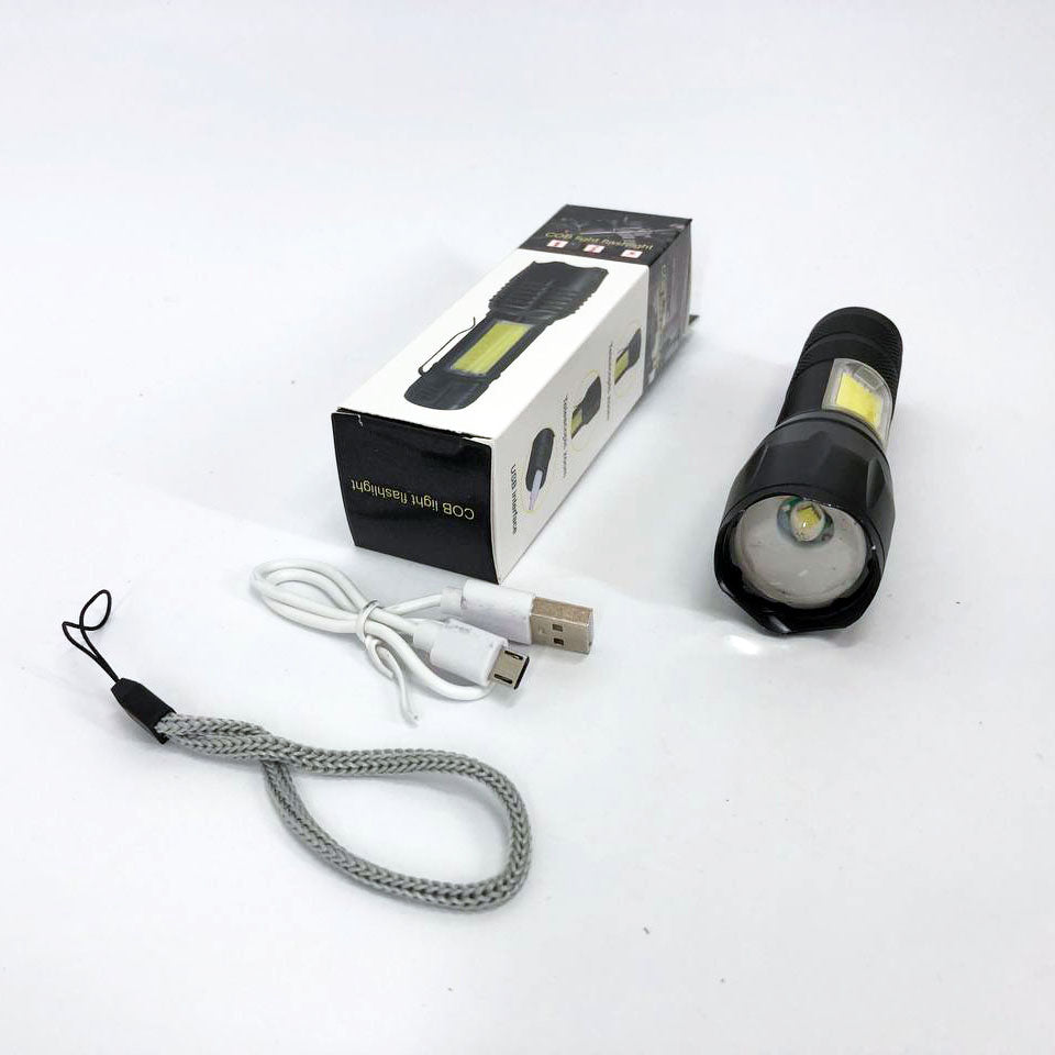 Фонарик аккумуляторный ручной Bailong BL-29 диод T6 + COB зарядка от USB, фонарик led, водонепроницаемый