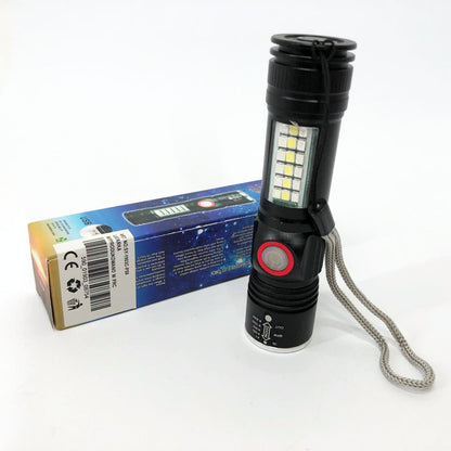 Фонарь SY-1903C-P50+SMD+RGB Alarm, ЗУ USB, карманный фонарь с usb зарядкой, сверхмощный фонарик