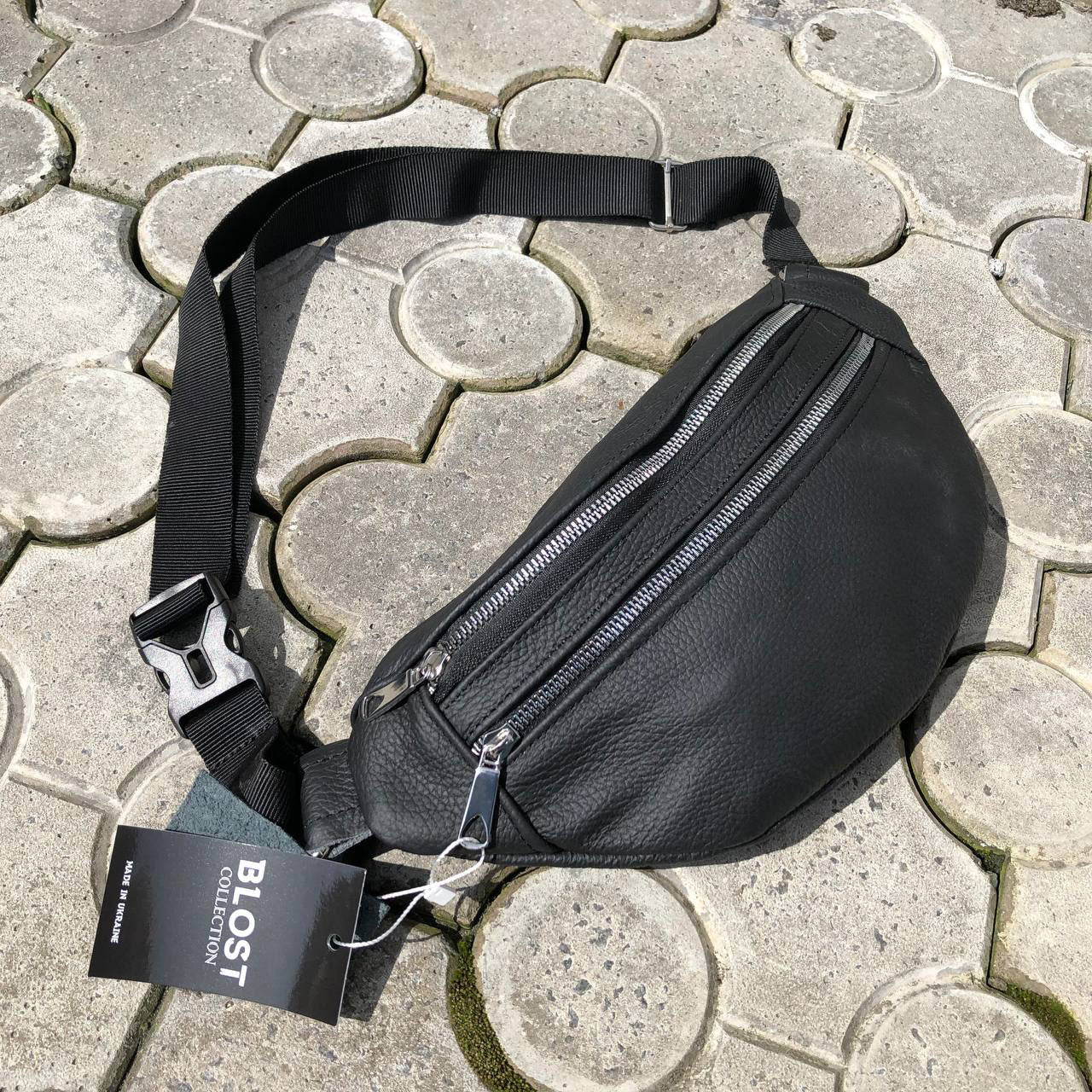 Качественная бананка из натуральной кожи, сумка мужская - женская кожаная барсетка.