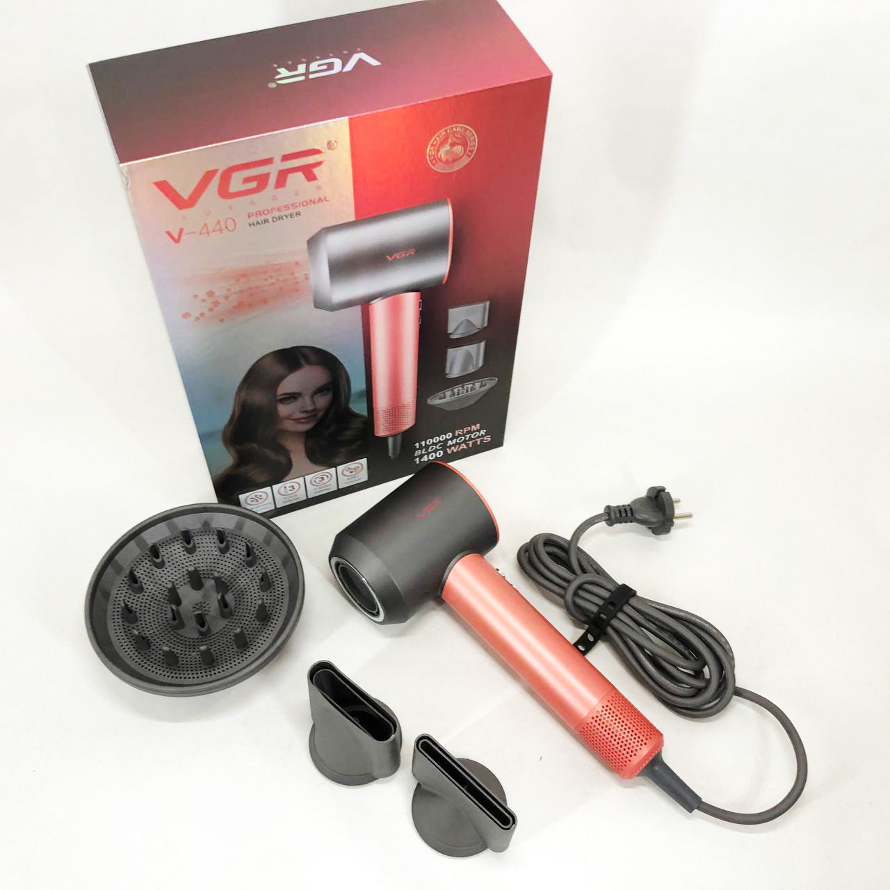 Фен професійний VGR V-440. Цвет: оранжевый