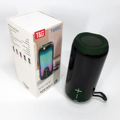Bluetooth-колонка TG651 с RGB ПОДСВЕТКОЙ, Bluetooth колонка для хорошей музыки. Цвет: зеленый