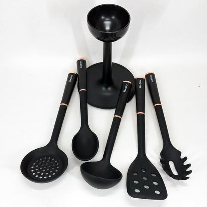 Набор кухонных принадлежностей MAGIO MG-1140, набор поварешек на подставке кухонный набор лопаток
