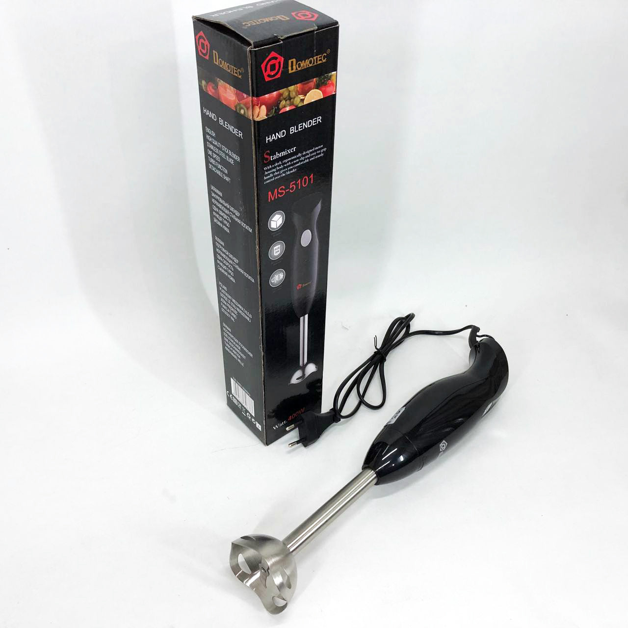 Блендер DOMOTEC MS-5101 занурювальний 350 Вт нержавіюча сталь, блендер для молочних коктейлів блендер подрібнювач