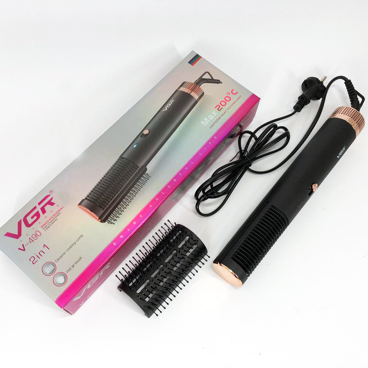 Фен щетка для волос VGR V-490 Стайлер, воздушный стайлер для волос, Фен для дома, Профессиональный фен