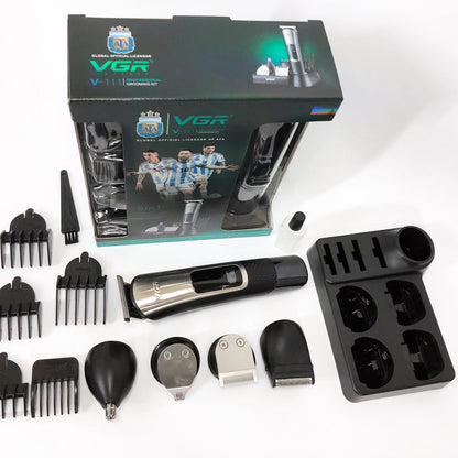 Набор для стрижки VGR 5 в 1 V-111, 9 насадок, Аккумуляторный универсальный триммер для стрижки