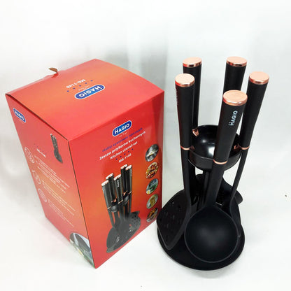 Набор кухонных принадлежностей MAGIO MG-1140, набор поварешек на подставке кухонный набор лопаток