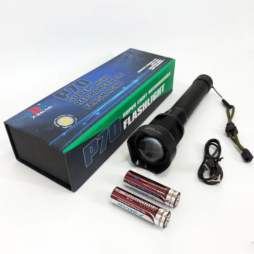 Мощный фонарик аккумуляторный тактический X-Balog BL-X92-P70 с зарядкой от USB, тактичный фонарь