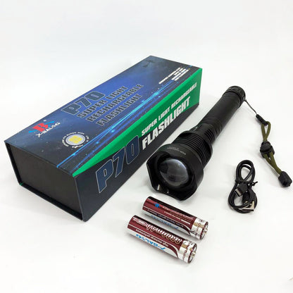 Мощный фонарик аккумуляторный тактический X-Balog BL-X92-P70 с зарядкой от USB, тактичный фонарь