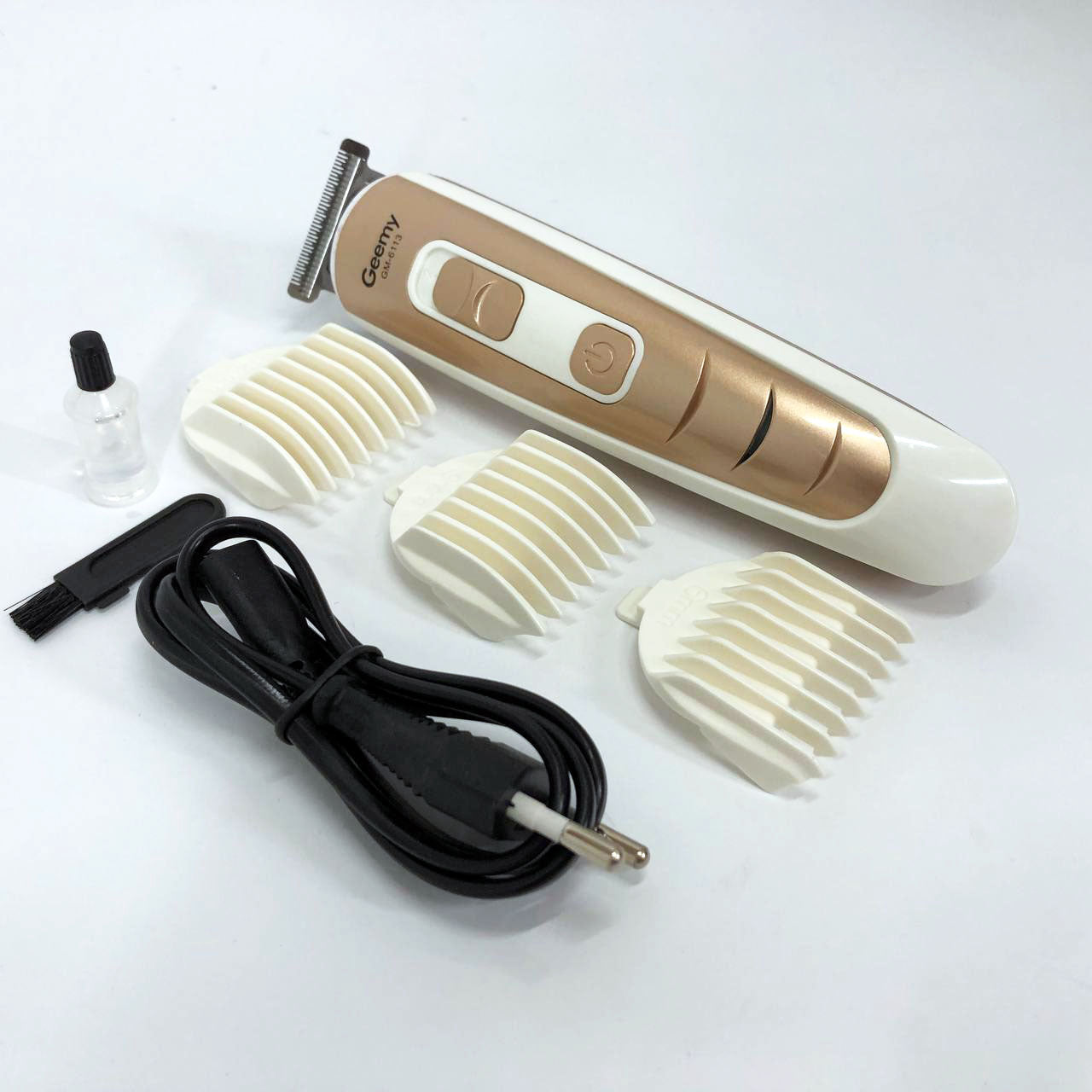 Машинка для стрижки волос Gemei GM-6113 аккумуляторная, машинка мужская для бритья. Цвет: золотой