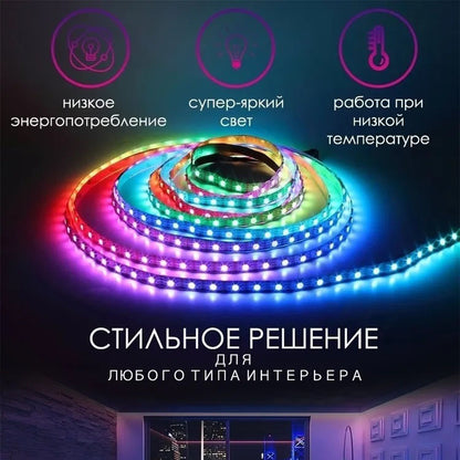 Светодиодная лента SMD 5050 RGB LED 2 м IP65 с пультом и блоком питания USB, 2м, Лента светодиодная 5050