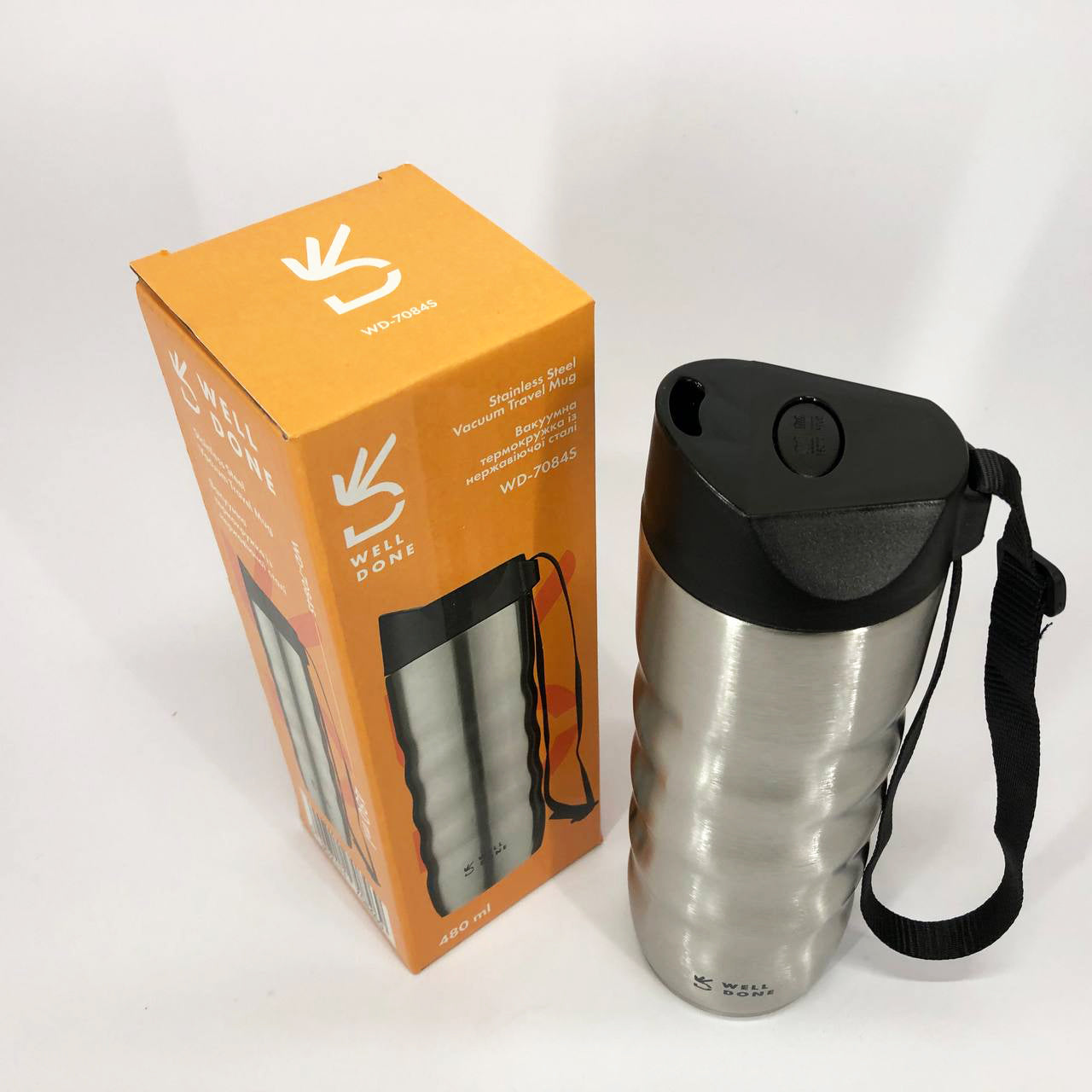 Термокружка Well Done WD-7084S вакуумная 480 мл, Качественный термос для дома, Термос для напитков
