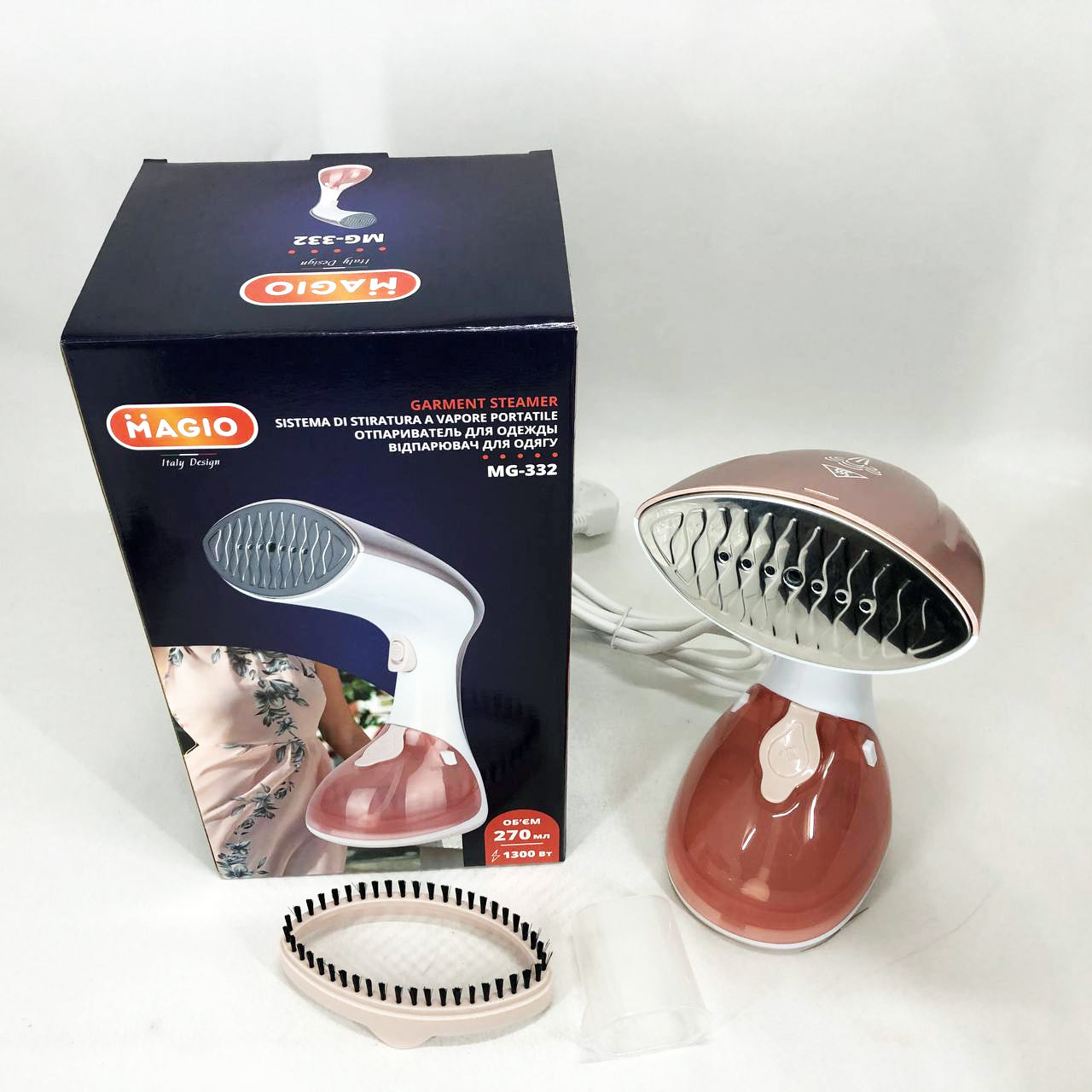 Отпариватель MAGIO MG-332, Бытовой ручной пароочиститель, Компактный отпариватель