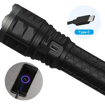 Фонарь ручной модели Police AK138-1 WHITE LASER LED PM60-TG 8х18650, USB-зарядка, Power Bank, зум