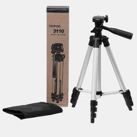 Штатив для телефона и фотоаппарата Tripod 3110 PRO портативный трипод 0,35-1.02м высота. Цвет: серебряный