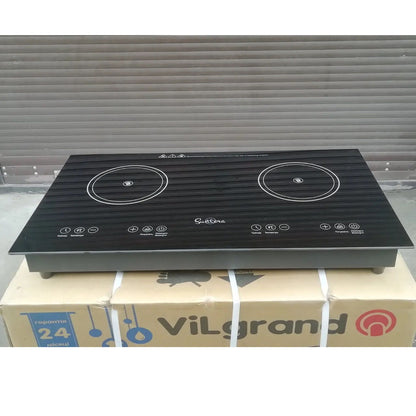 Электроплита большая индукционная на 2 конфорки Suntera ICD-2202 2200 Вт, Электроплита настольная от сети